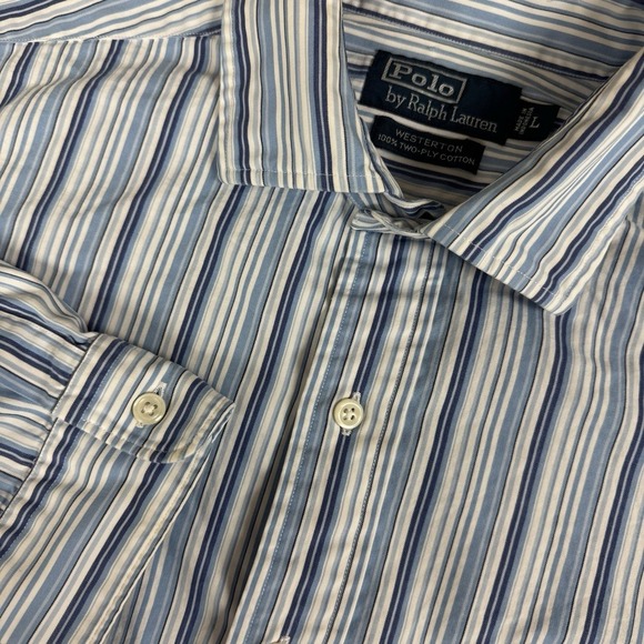 Polo Ralph Lauren Other - VINTAGE Polo Ralph Lauren Extra Large Blue Striped Westerton Button Down Shirt